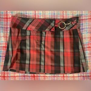 Wet seal mini skirt pink/black paid y2k micro mini punk/ schoolgirl